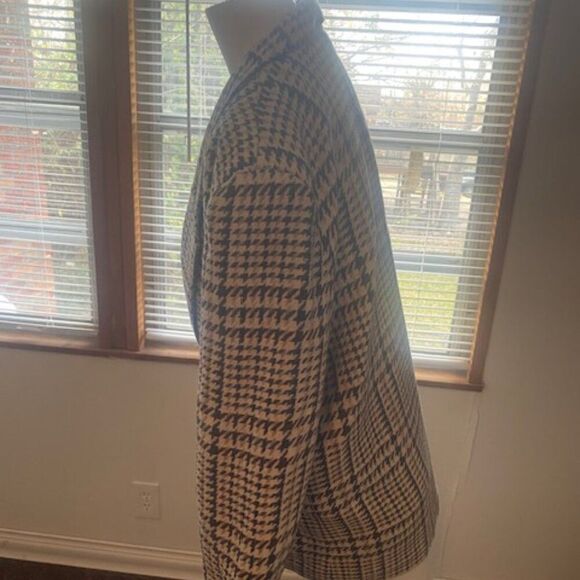 Tofy Vintage Blue/Tan/Brown houndstooth pattern Wool blend blazer, size 8 - Picture 2 of 5